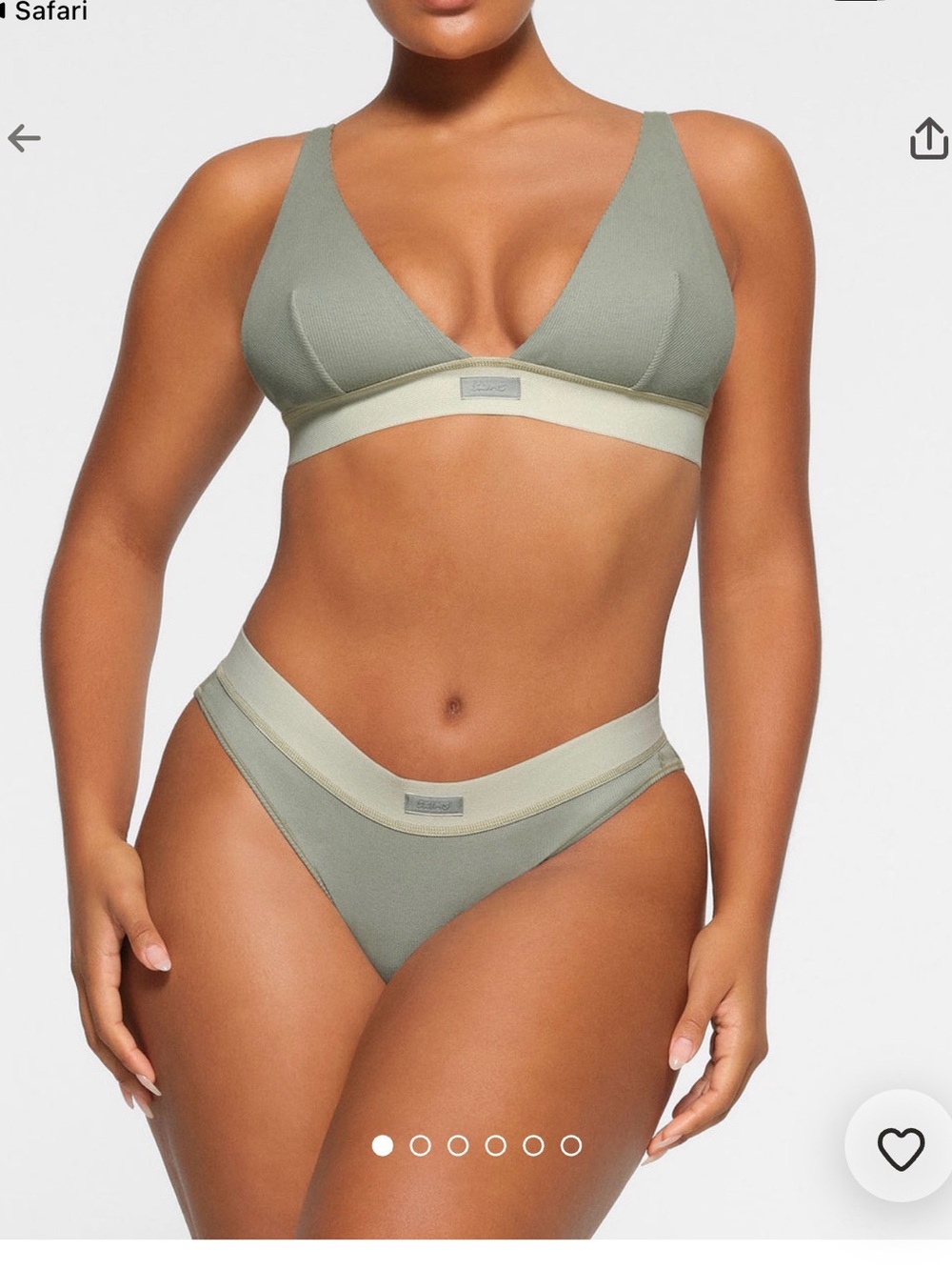 SKIMS large cotton rib plunge bralette size large